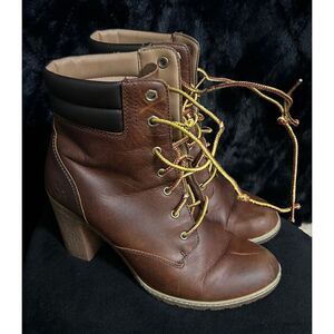 Timberland With Ortholite Women Brown Boot Heels Size 8.5